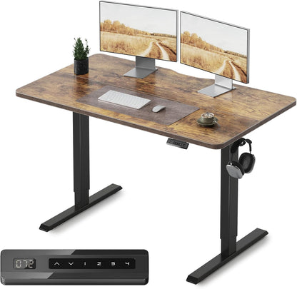 Electric Standing Desk, Rustic Brown